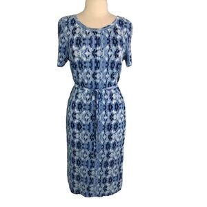 Allison Brittney Shift Midi Dress Soft Accordion Boat Neck Size Large